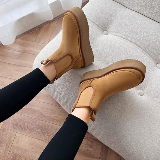 Women's Face Short Thick-soled Muffin Fleece-lined Thick Women's Shoes