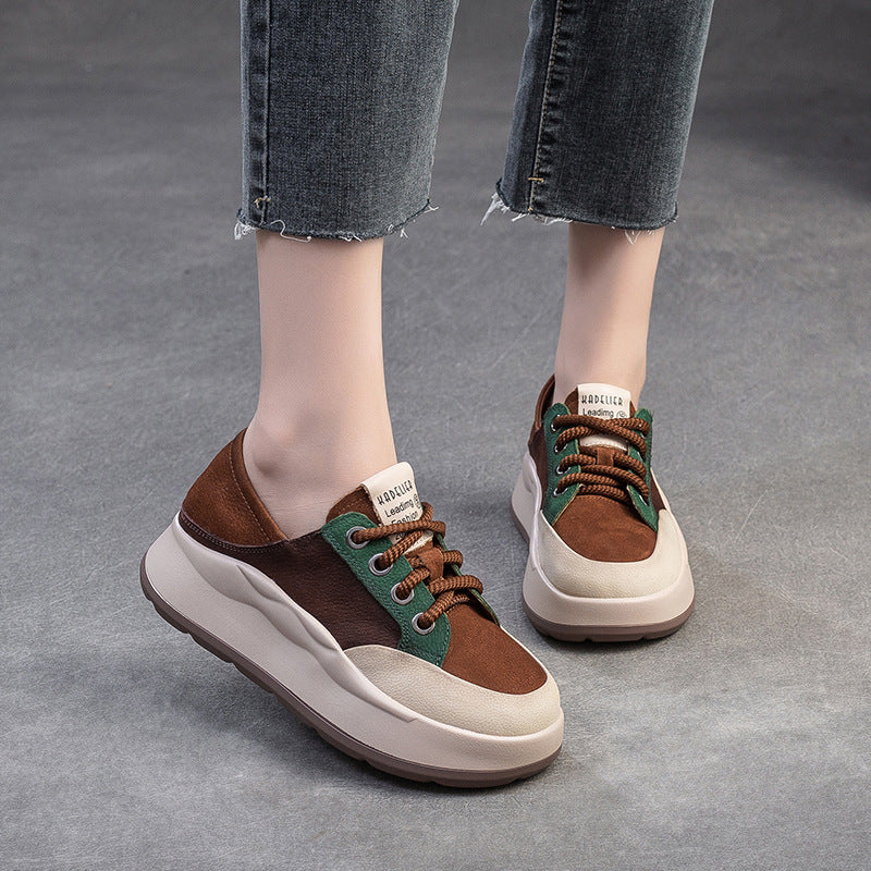 Women's Shu Autumn Color Matching Fashion Pumps Casual Shoes