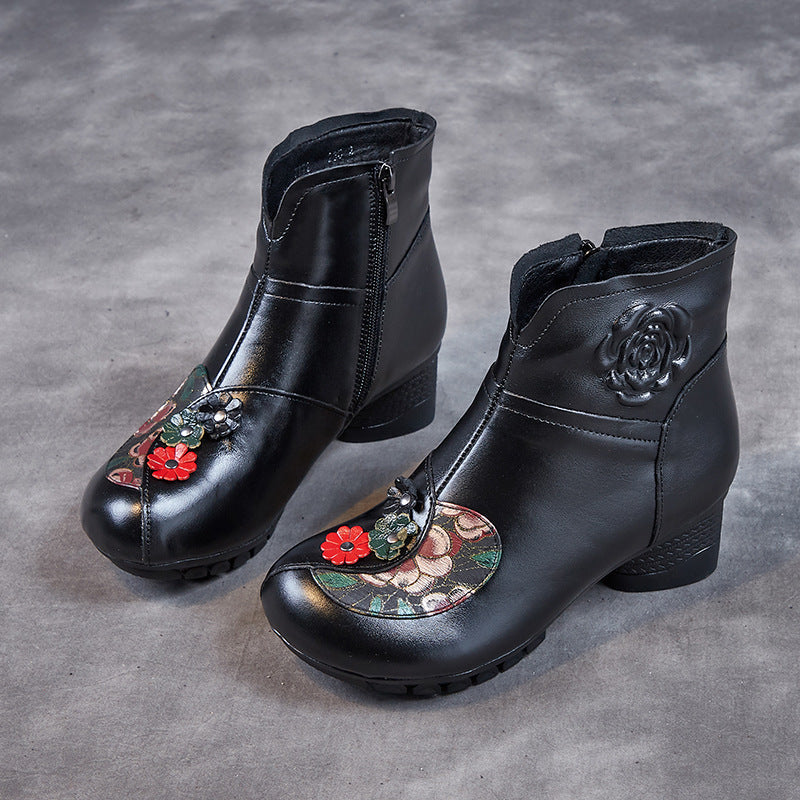 Women's Winter First Layer Cowhide Thick Soft Bottom Women's Shoes
