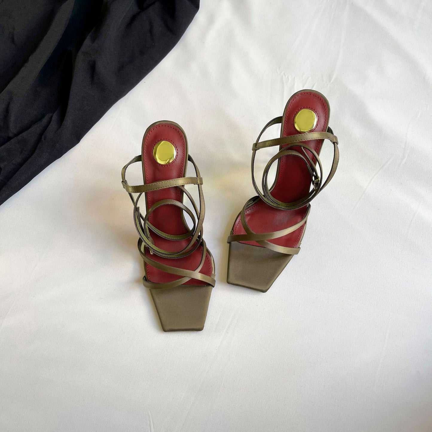 Women's Letter Elegant Cross Open Toe Stilettos Sexy Sandals