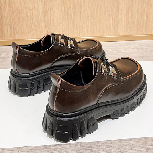 Women's Foot Beauty Power Genuine Platform Lace Leather Shoes