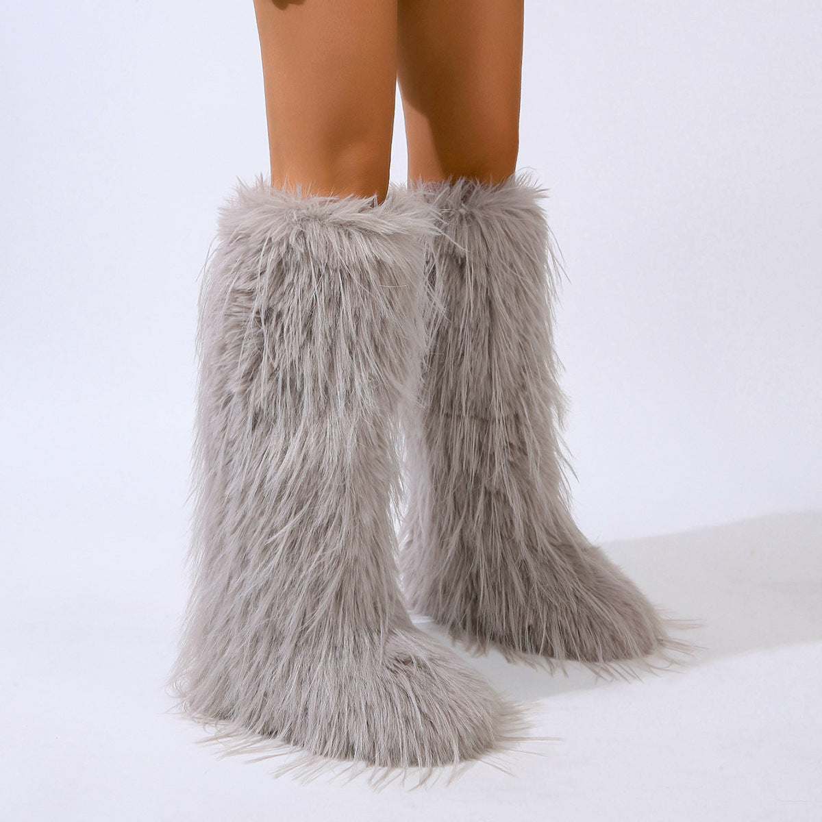 Women's Winter Niche Tassel Long Fur Fashionable Snow Boots