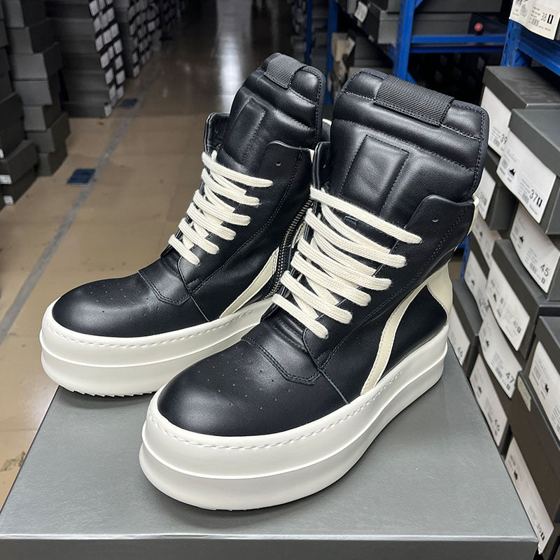 Women's & Men's Genuine Inverted Triangle Thin Shoelaces Increased Hight Sneakers