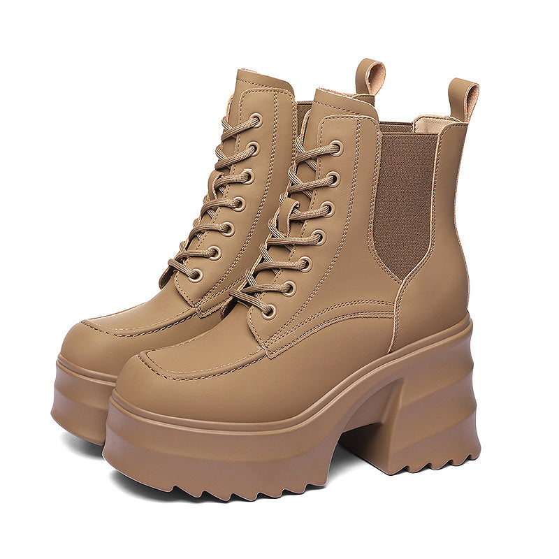 Women's Thick-soled British Style Hidden Martin Autumn Boots