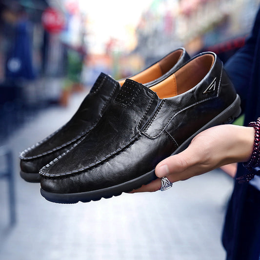 Men's Summer Plus Size Genuine Cowhide One Casual Shoes