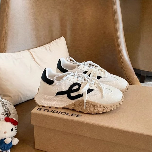 Women's Height Increasing Insole Versatile Contrast Color Sneakers