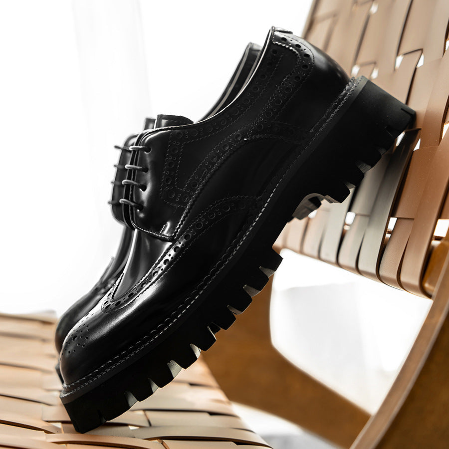 Men's Cowhide Business Formal Wear Patent High-grade Leather Shoes