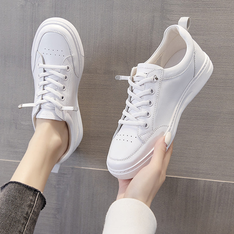 Women's White Spring Sports Board Top Layer Women's Shoes
