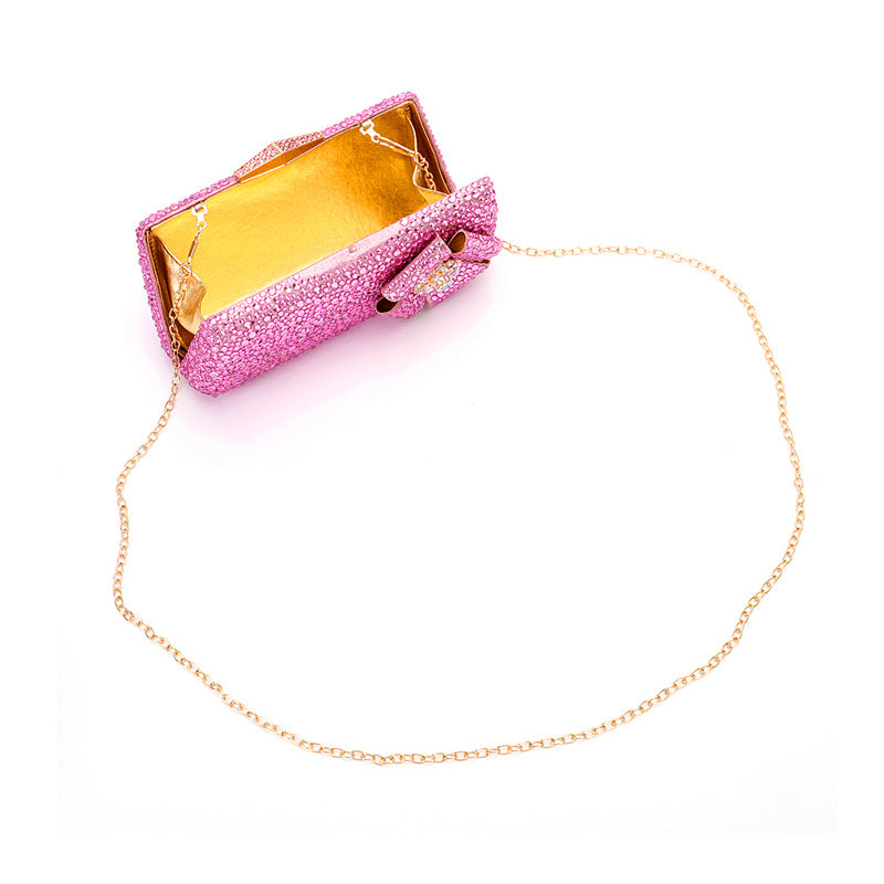 Women's High Rhinestone Pink Bag Combination The Heels