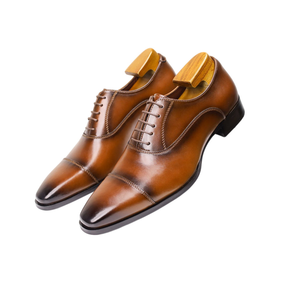 Men's Plus Size Formal Wear Genuine Wedding Commuter Three Joint Square Men's Business Leather Shoes