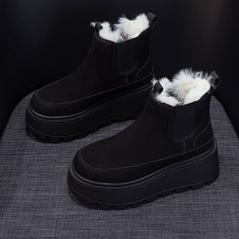 Women's Winter Small Thick Bottom Inner Height Snow Boots