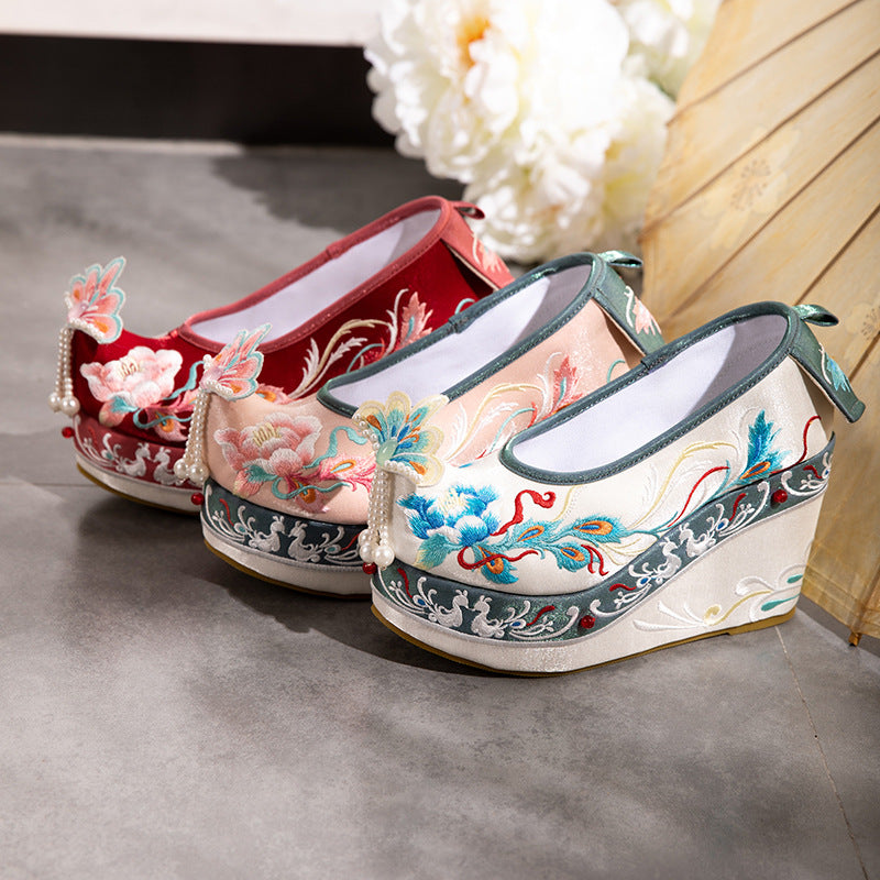 Women's Feather Spring Wedge Warped Head For Canvas Shoes