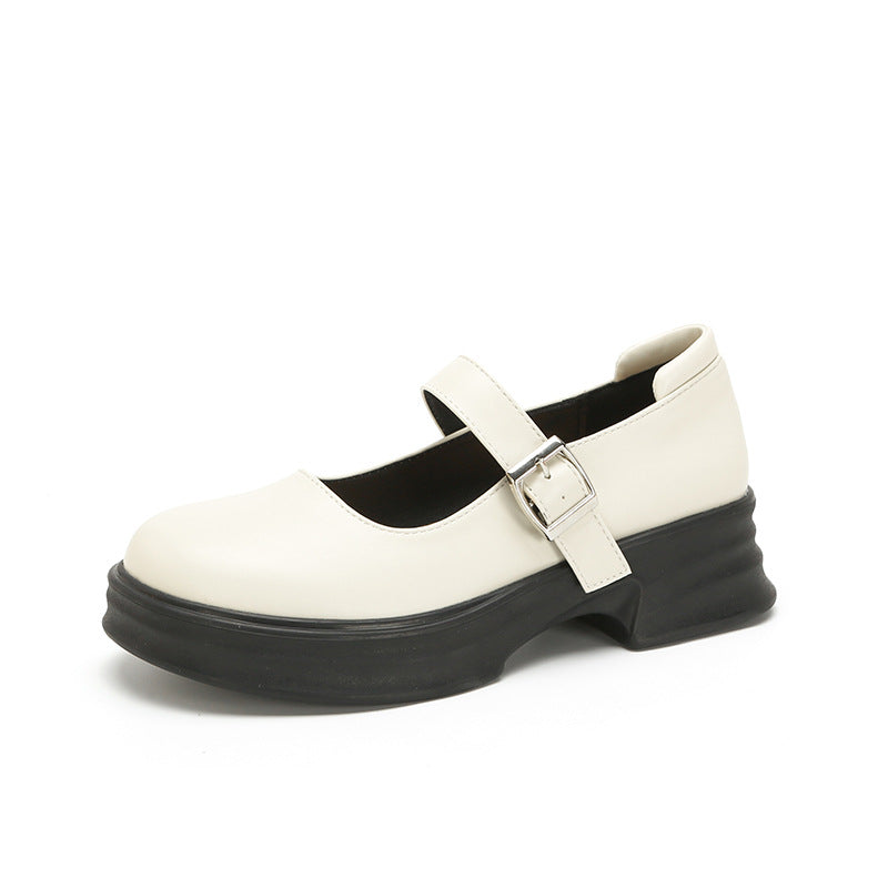 Women's Jane Spring Chunky Round Head Pumps Platform Loafers