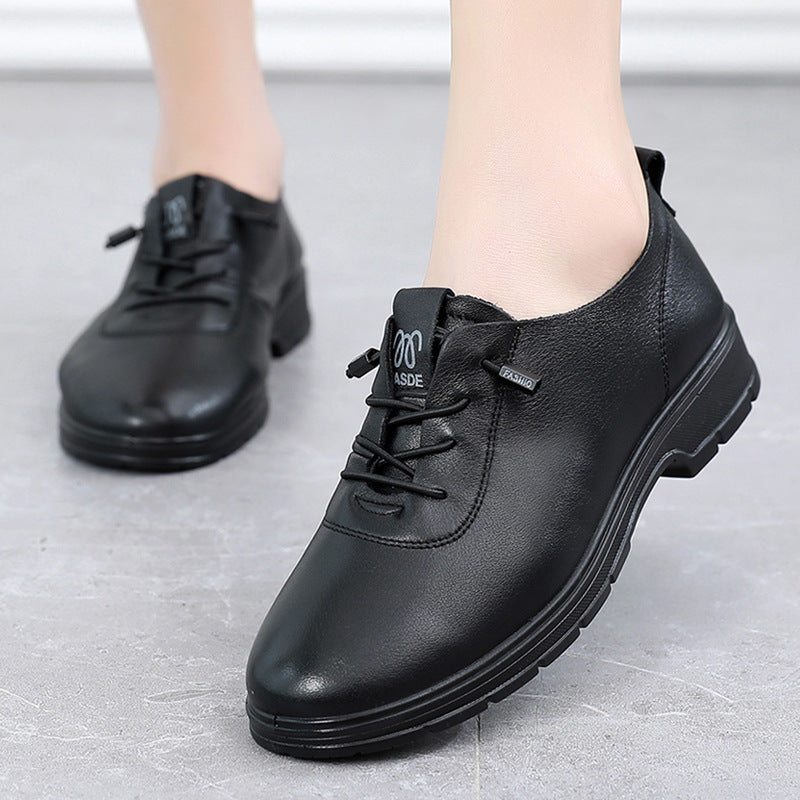 Women's Spring First Layer Cowhide Mom Comfortable Casual Shoes