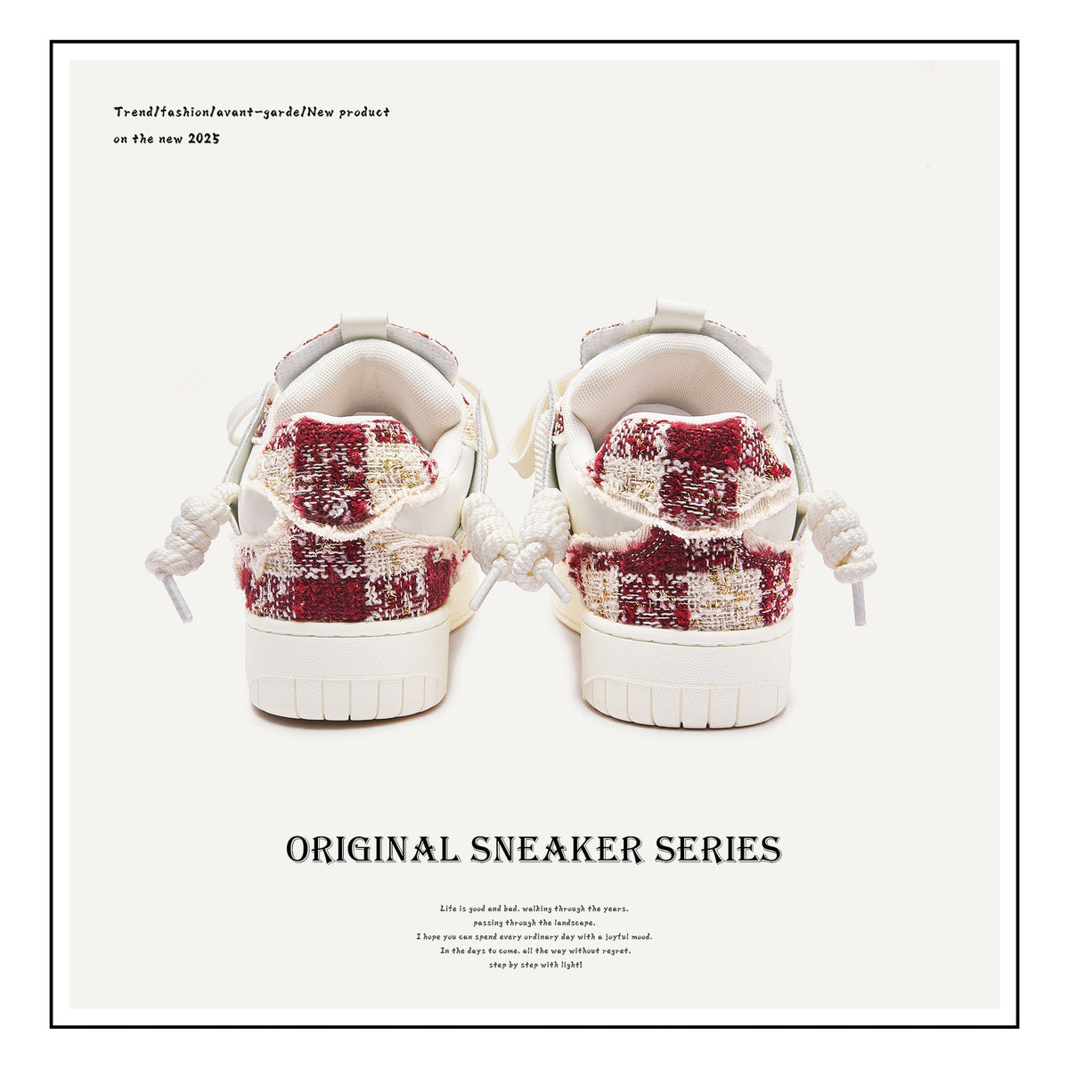 Women's & Men's Destruction Aesthetics Bread Red Original Life Classic Style Men's Shoes