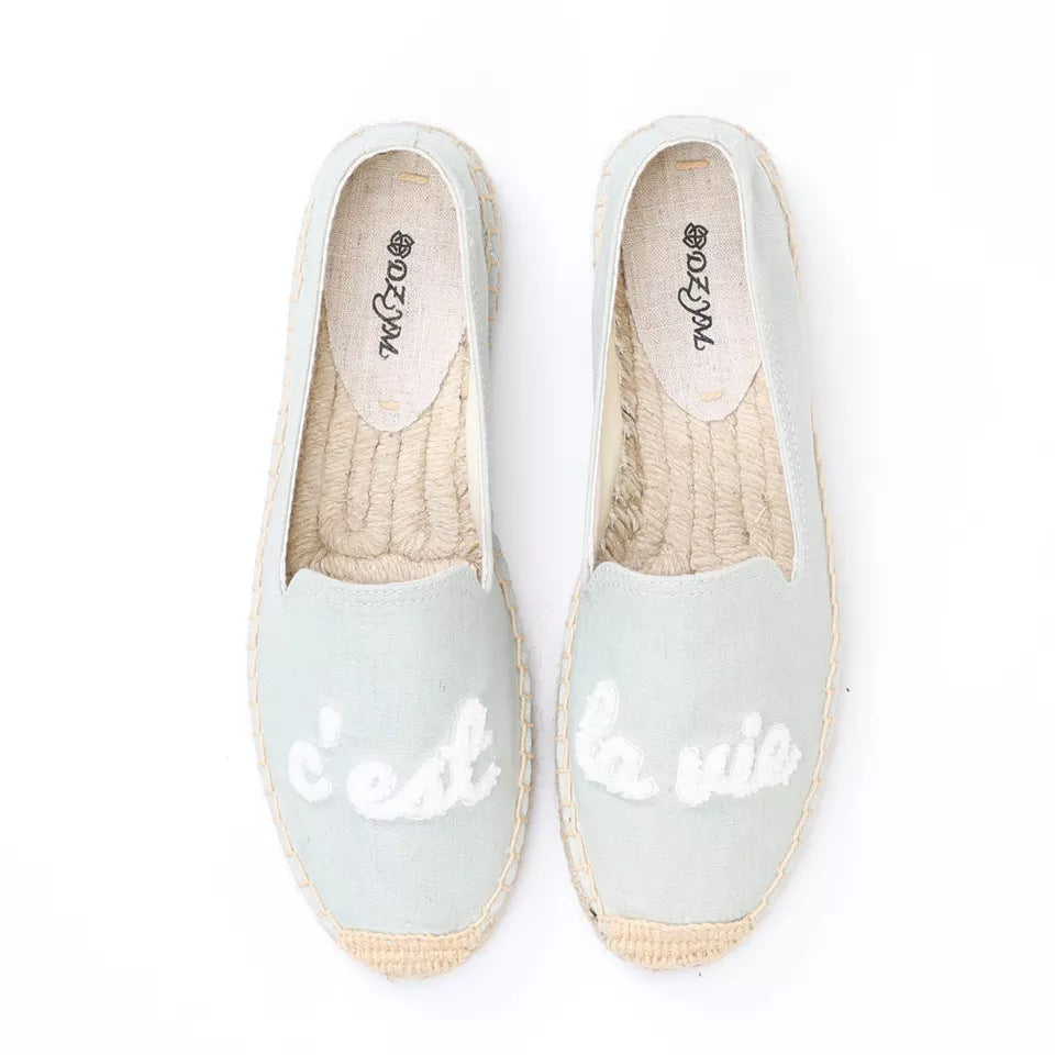 Solid Color Fisherman Linen Breathable Flat Canvas Shoes