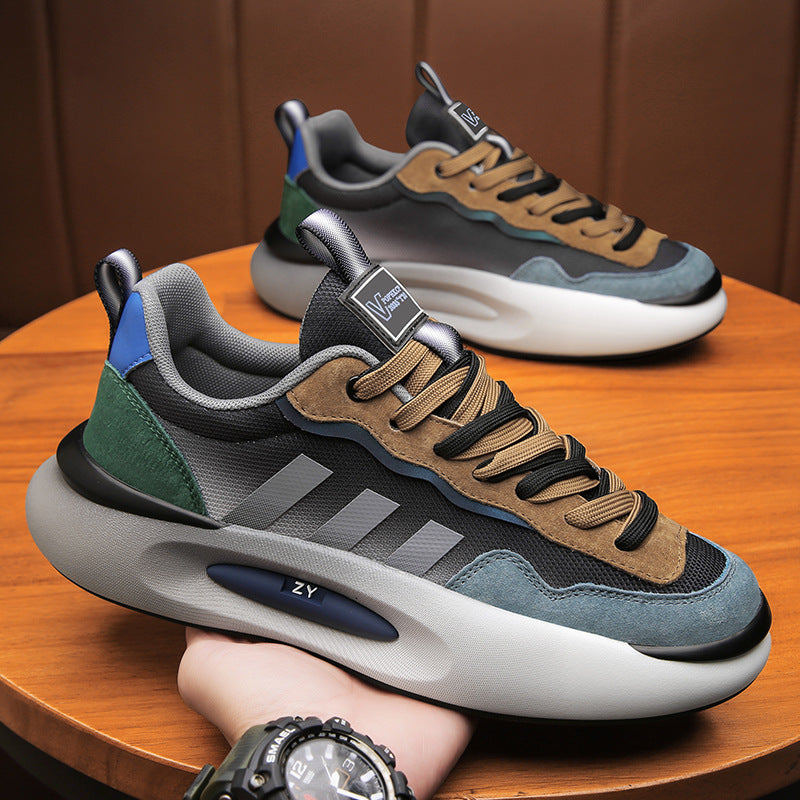 Men's Mesh Breathable Platform Fashion Genuine Sports Sneakers
