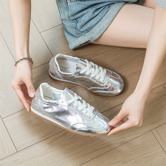 Women's Sheepskin Sier White Summer Genuine Soft Sneakers