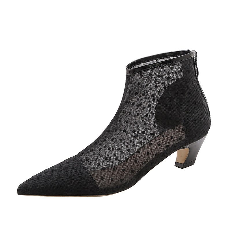 Women's Hollow Pointed Rome Plus Size High Boots