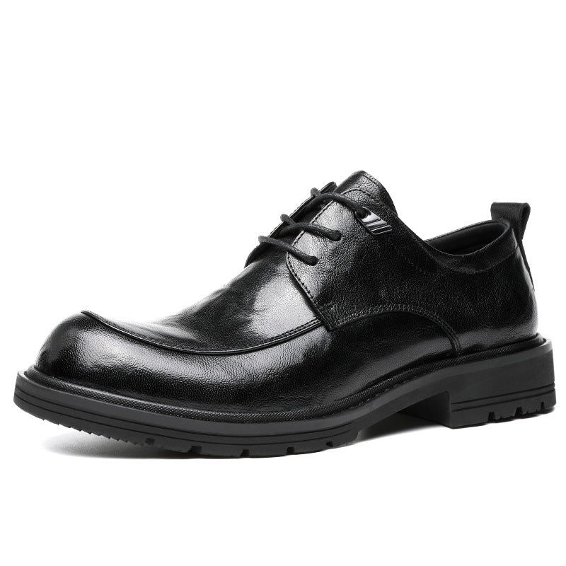 Men's Wear High-grade Authentic British Style Commuter Round Toe Leather Shoes