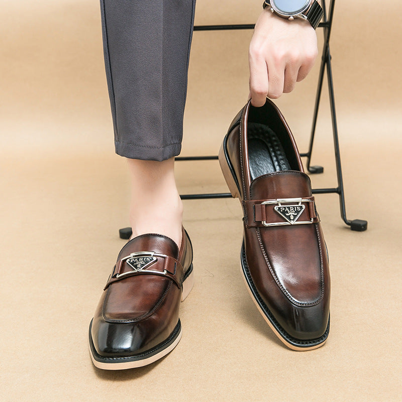 Men's Smile Welcome British Style Bridegroom Wedding Autumn Leather Shoes