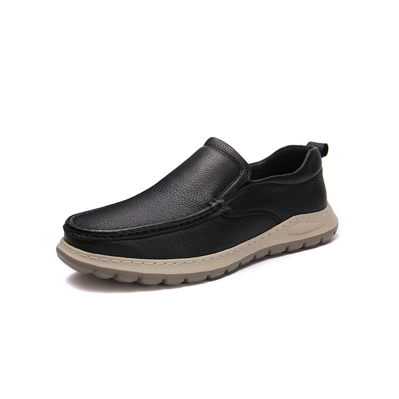Men's Soft Sheepskin Pumps Spring Slip-on Comfortable Casual Shoes