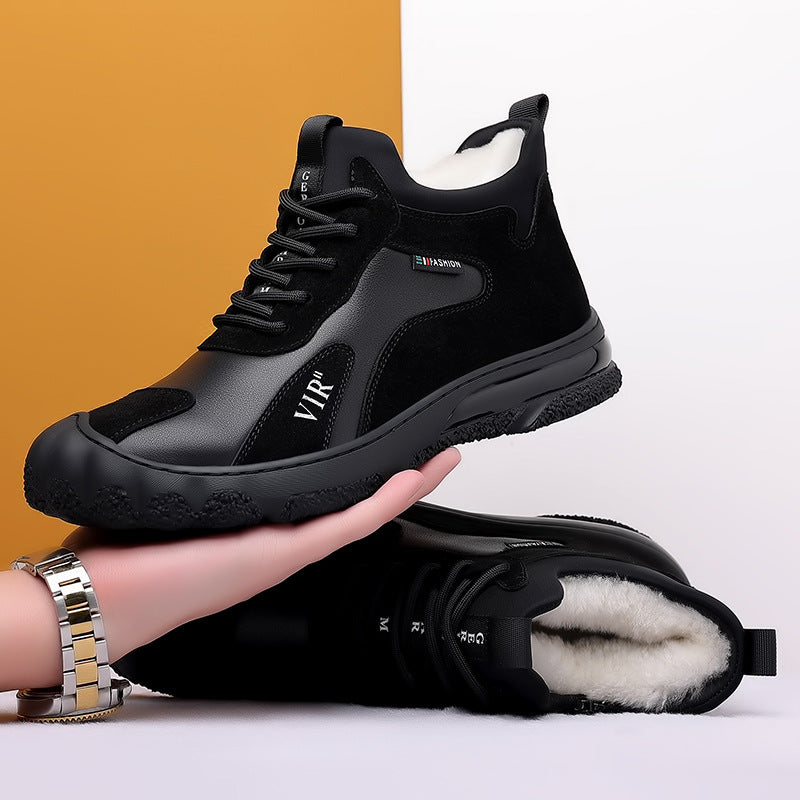 Men's Wool Genuine Cotton North Fleece-lined Warm Men's Shoes