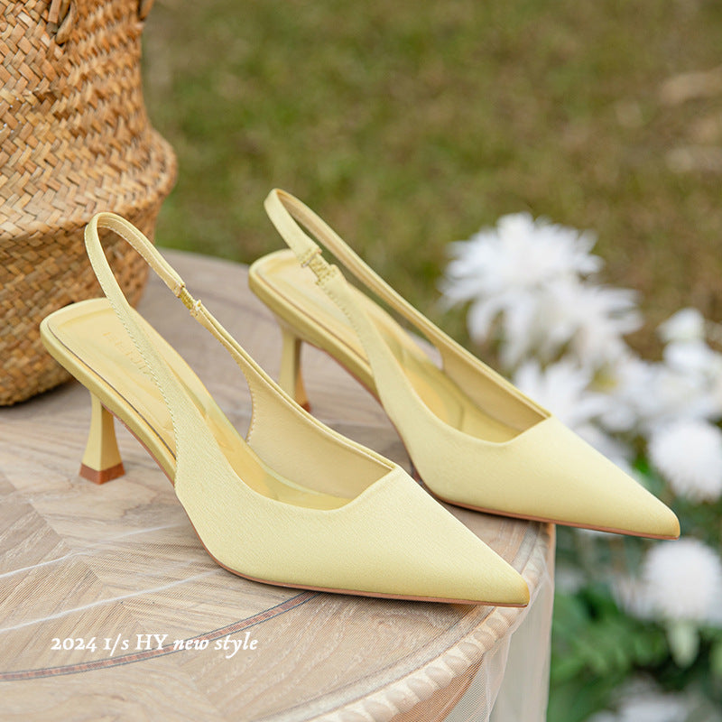 Women's High Stiletto Pointed Toe Closed Back Heels