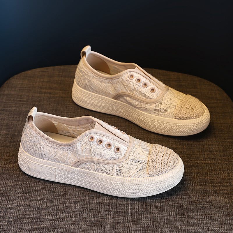 Women's Mesh Surface Breathable Platform Fisherman Slip-on Casual Shoes