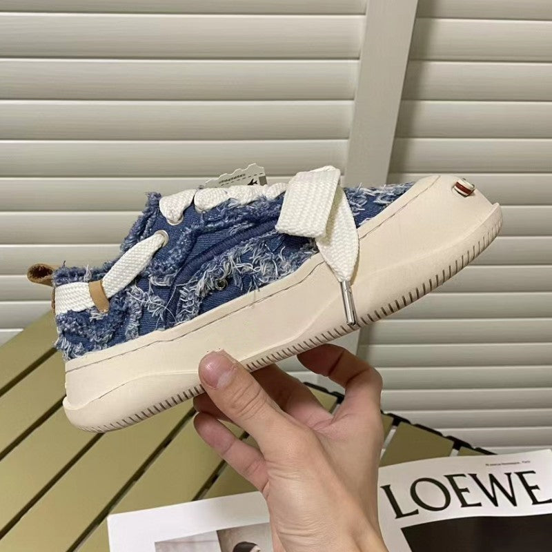 Women's Thick Sole Increased Half Support Couple Jack Canvas Shoes
