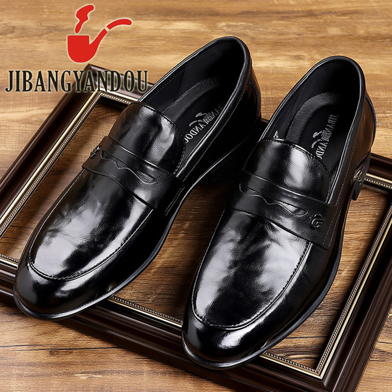 Layer Pure Cattlehide Inside Pigskin Insole Soft Bottom Men's Casual Leather Shoes