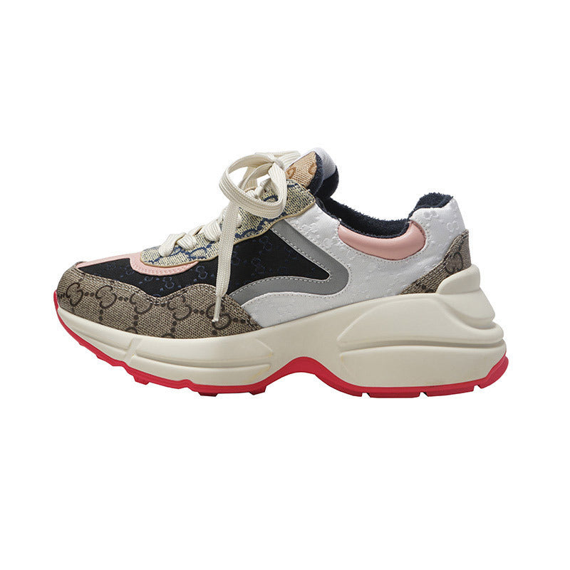Dad Female Old Flower Fashion Height Increasing Sneakers