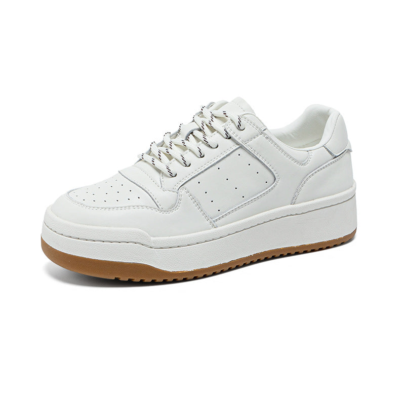 Top Layer Cowhide Platform White Sheepskin Lining Women's Casual Shoes