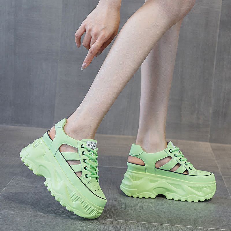 Women's Height Increasing Insole Thick Bottom Hollow Sandals