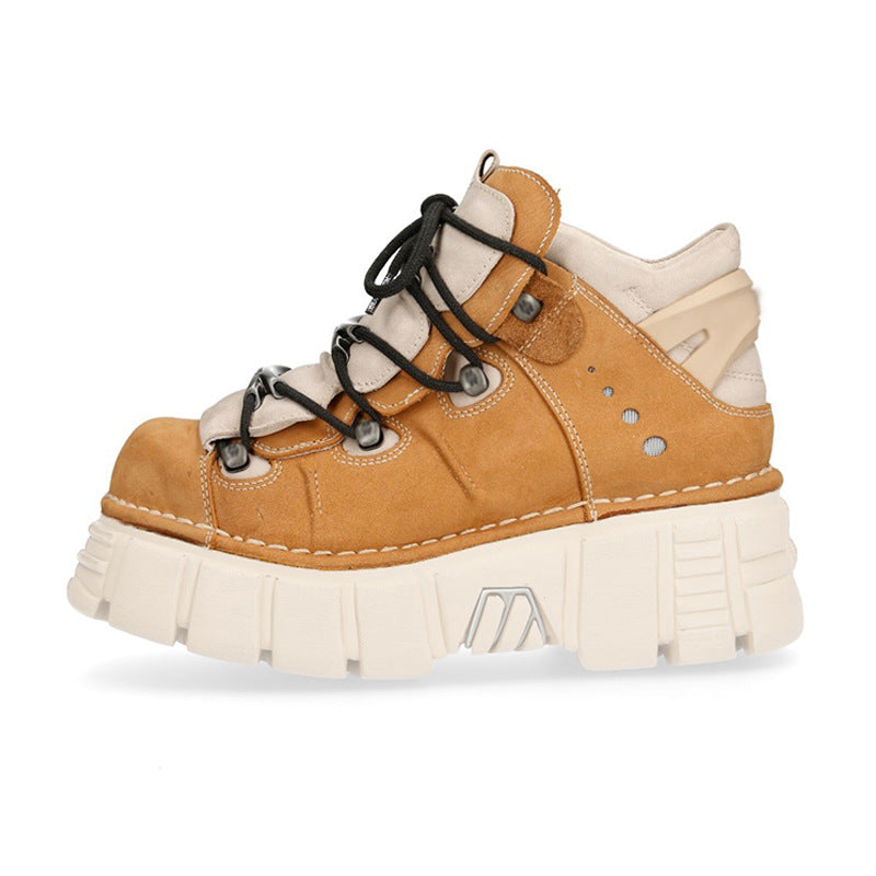 Women's Spanish Fashion Retro Punk Small Metal Platform Street Casual Shoes