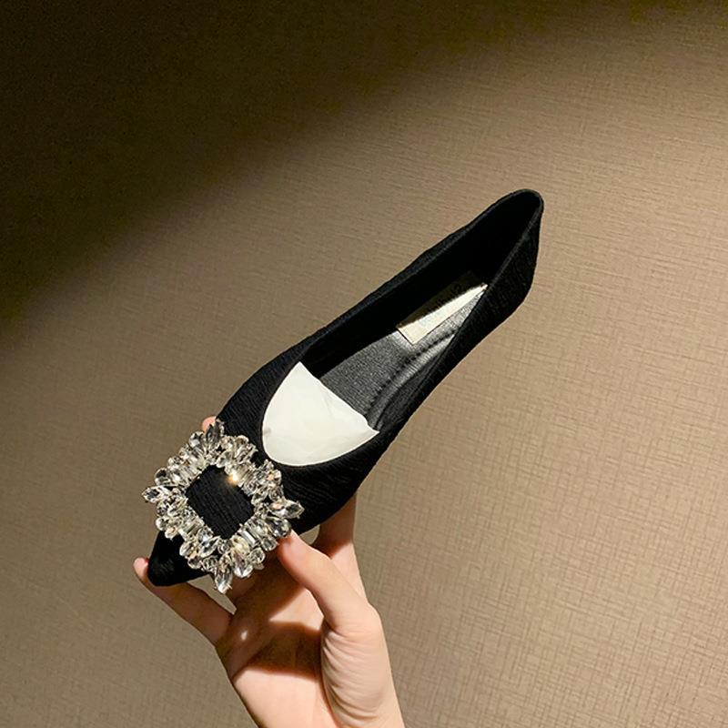 Women's Rhinestone Pointed Toe Shallow Mouth Fairy Women's Shoes