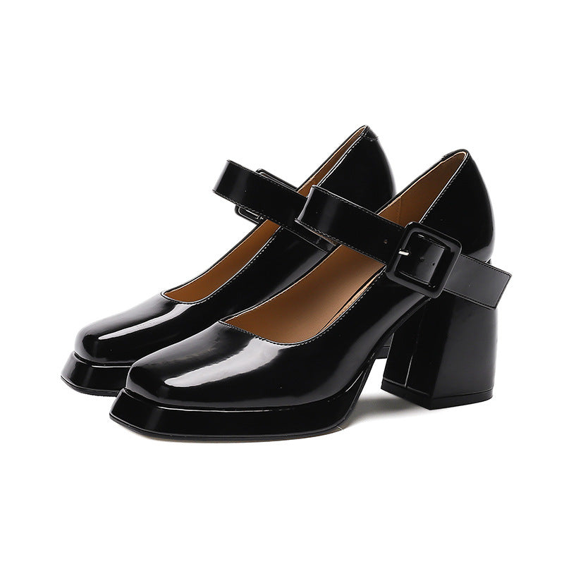 Women's Waterproof Platform High Autumn Chunky Square Women's Shoes