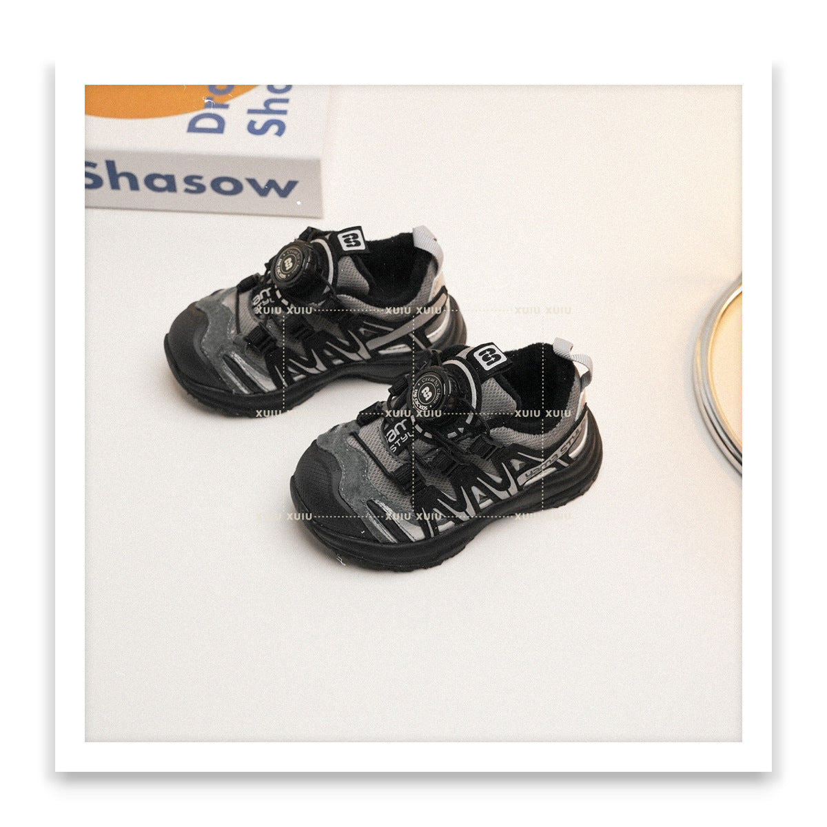 Children's Sports Retro Waterproof Rotating Buckle For Kid's Sneakers