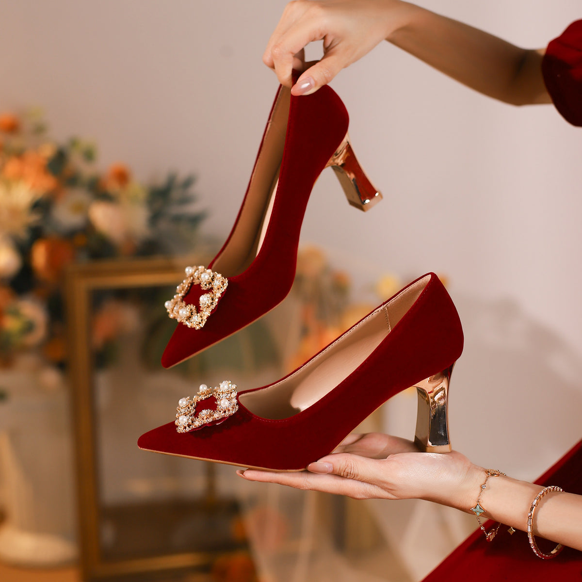 Wedding Plus Size Fattened Bridal Pointed Toe Heels