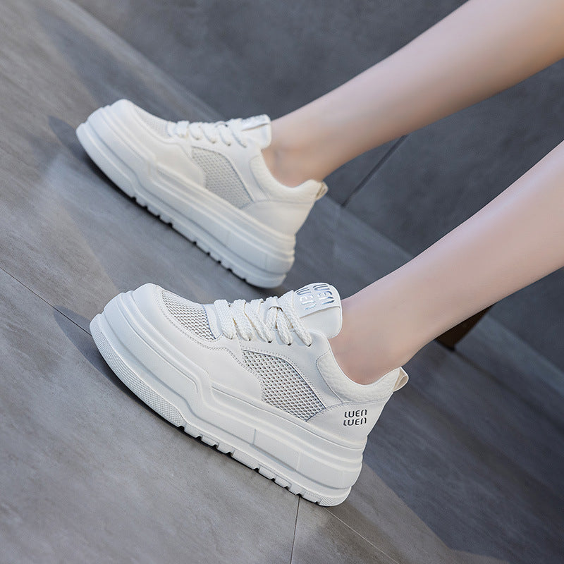 Women's Bottom White Spring Platform Sports Board Casual Shoes