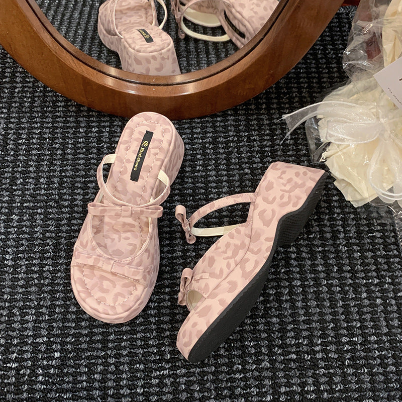 Women's Niche Leopard Print Summer Outdoor Wear Slippers