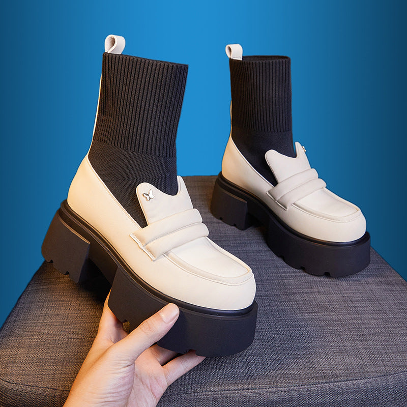 Women's Platform Spring Elastic Socks Slip-on Chunky Loafers