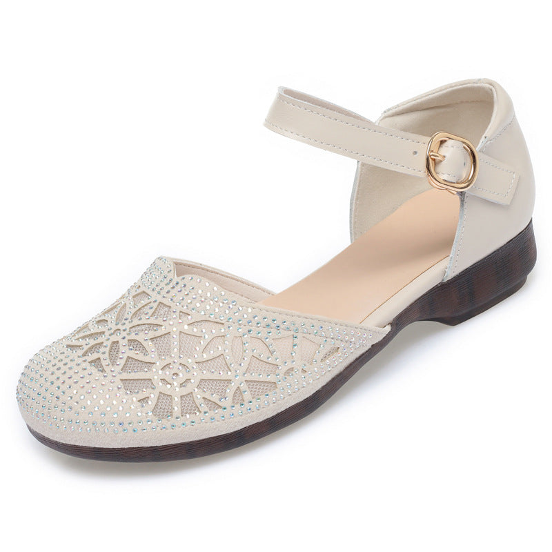 Women's Summer Closed Toe Mesh Flat Soft Bottom Beef Sandals