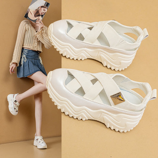 Women's Hollow Out Roman Platform Wedge Fashion Color Sandals