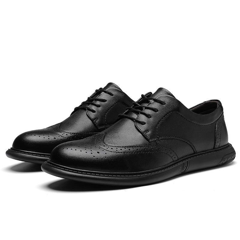 Men's Cowhide Plus Size Lace Up Brogue Crocodile Casual Shoes