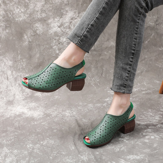 Women's Mouth Slip-on Soft Bottom Top Layer Heels