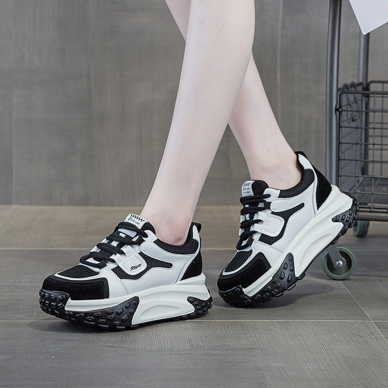 Women's Increasing Insole Thick-soled Small Single-layer Daddy Casual Shoes