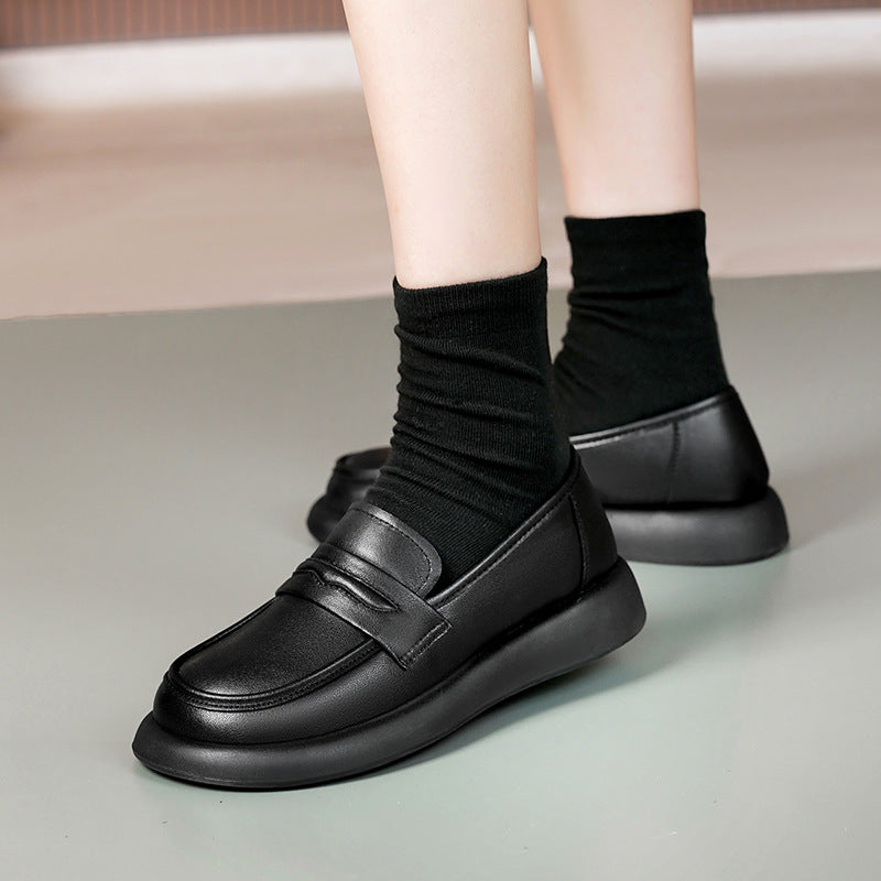 Women's Bottom Flat One Pedal Spring Round Toe Loafers