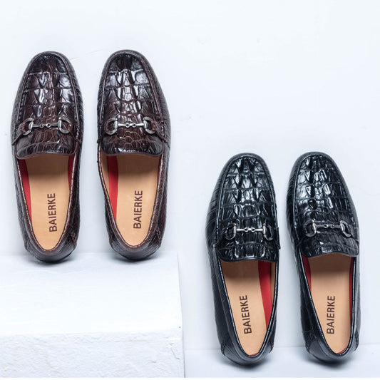 Men's Crocodile Summer Tods Slip-on Genuine Business Casual Shoes