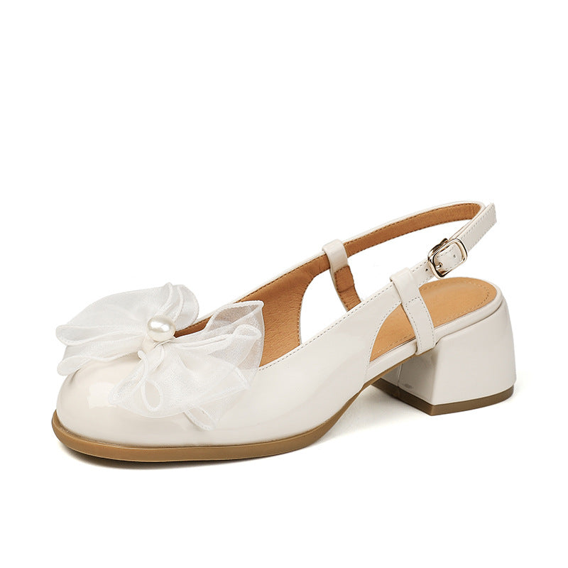Women's Box French Style Fairy Gentle Dress Chunky Heels